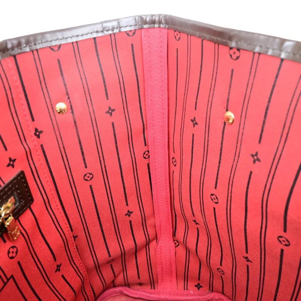 LOUIS VUITTON Neverfull MM Shoulder Tote Bag Damier Leather - Picture 8 of 16